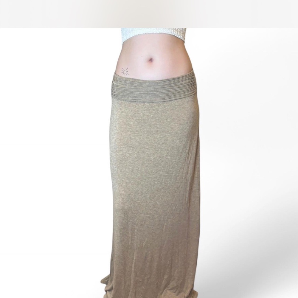 Max Studio Tan Ruched Maxi Skirt Casual